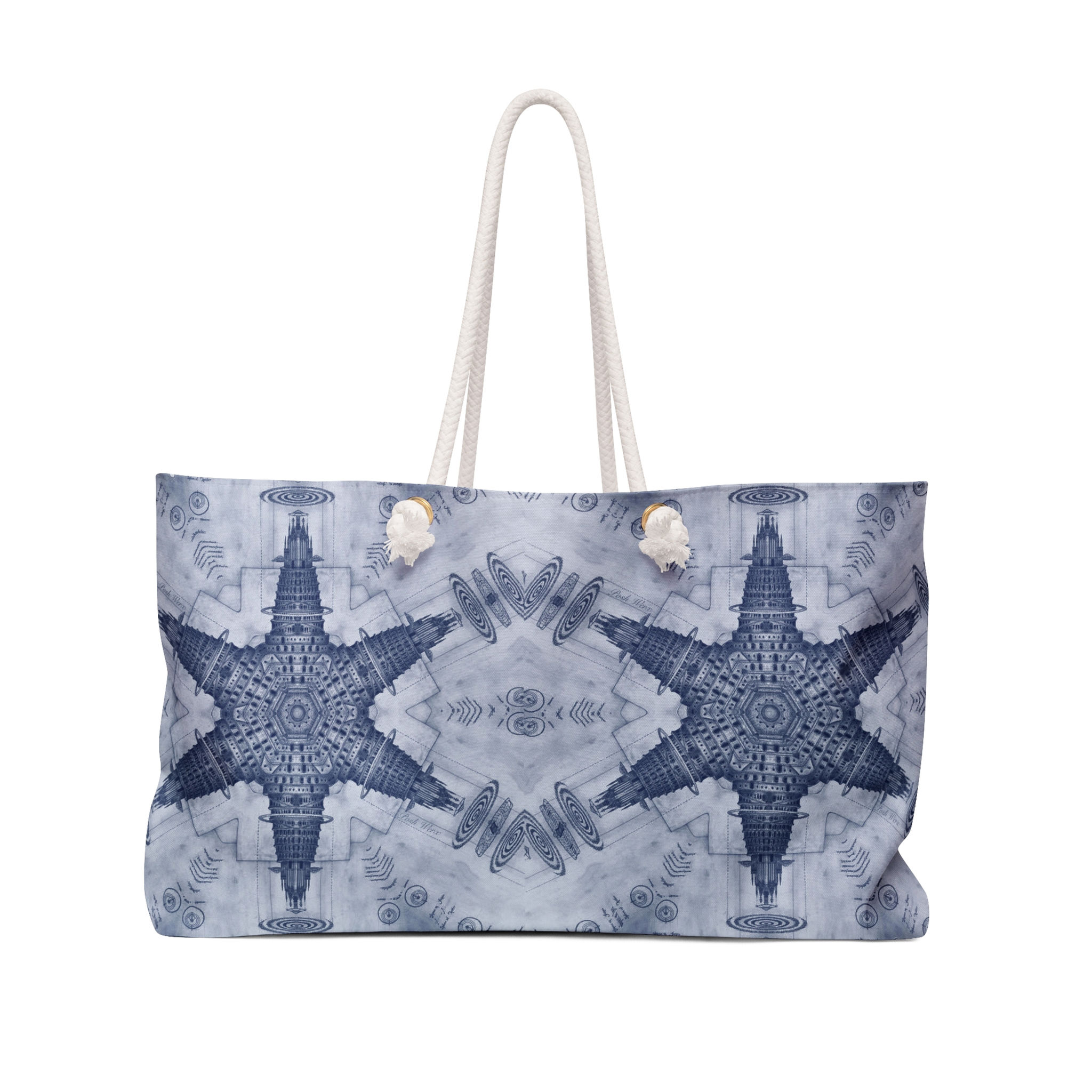Past Futuristic Architectural Blue Print - Star Weekender Bag