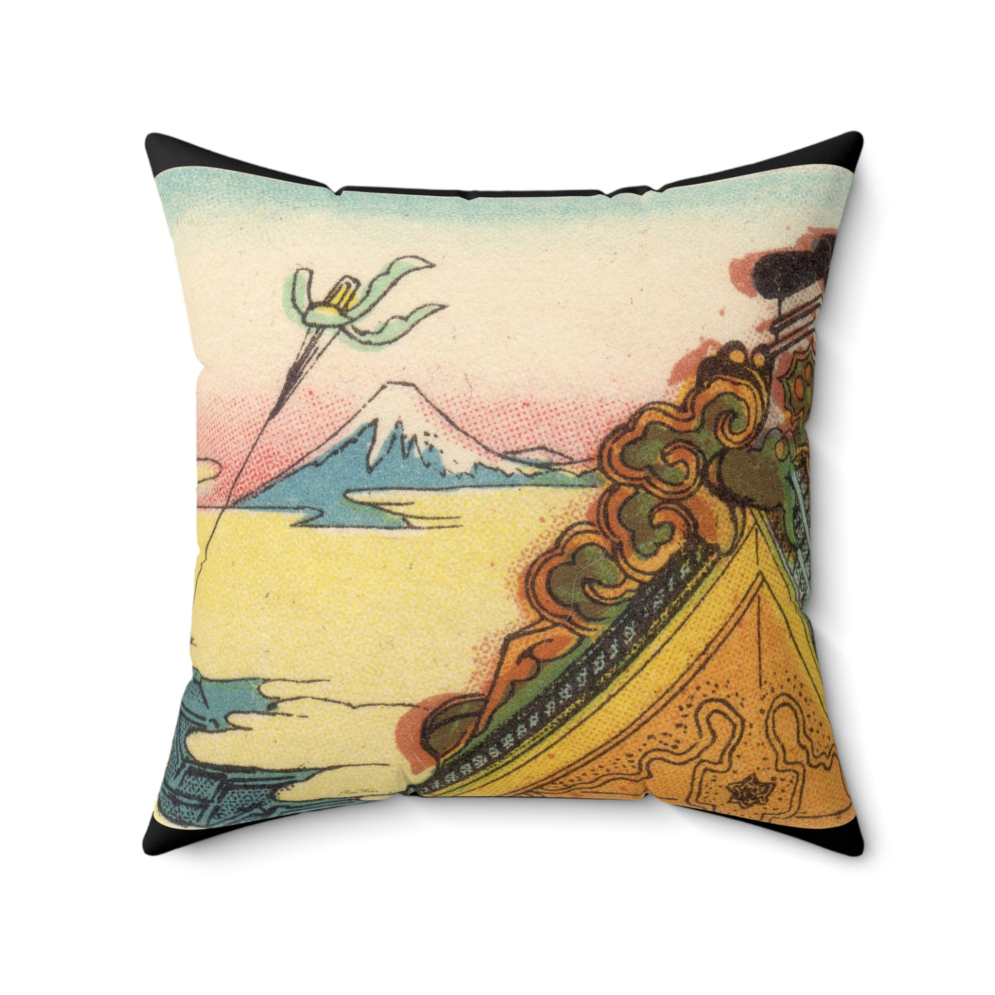 Japanese Kite - Faux Suede Square Pillow (4 sizes)