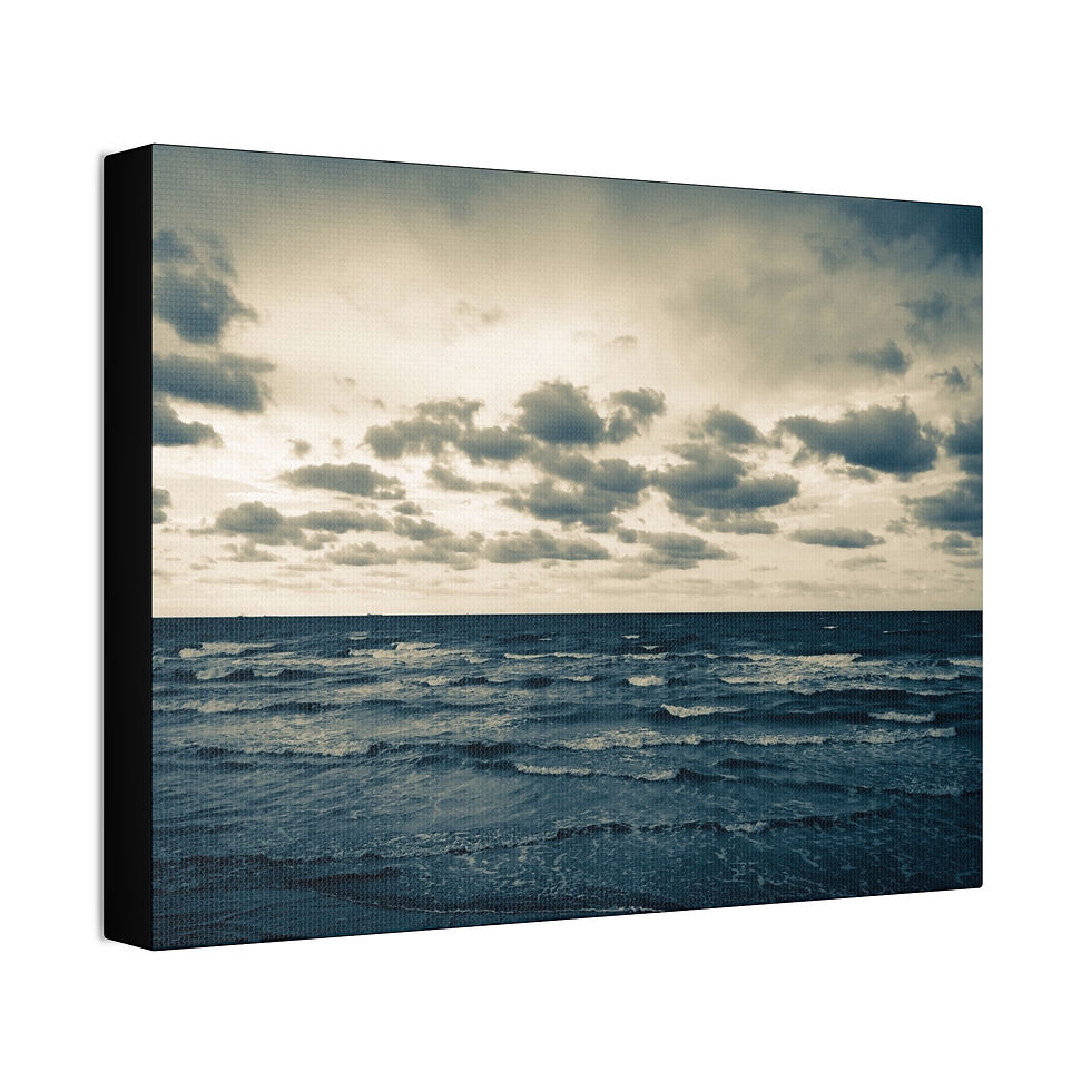 Thumbnail: Gulf Seascape Canvas Print — Moody Ocean Wall Art (Stretched 1.5", 5 sizes)