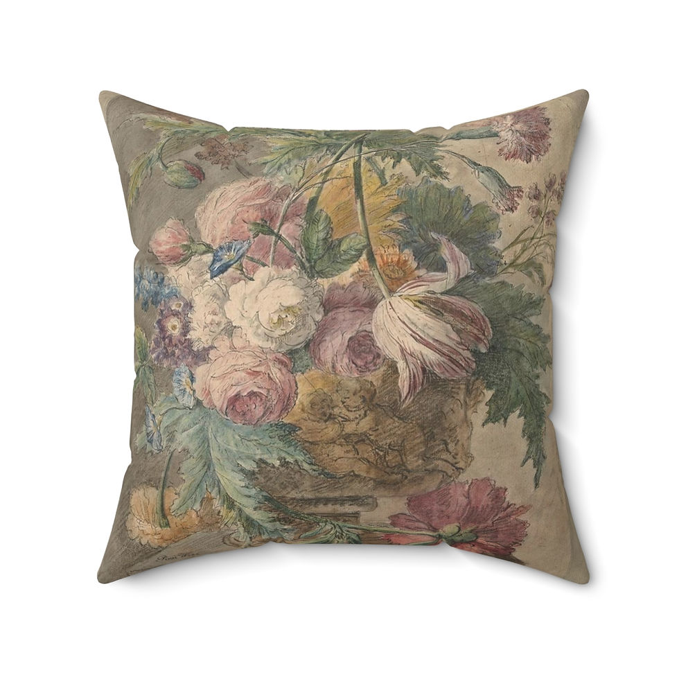 Thumbnail: Dutch Florals v3 Spun Polyester Square Pillow (4 sizes