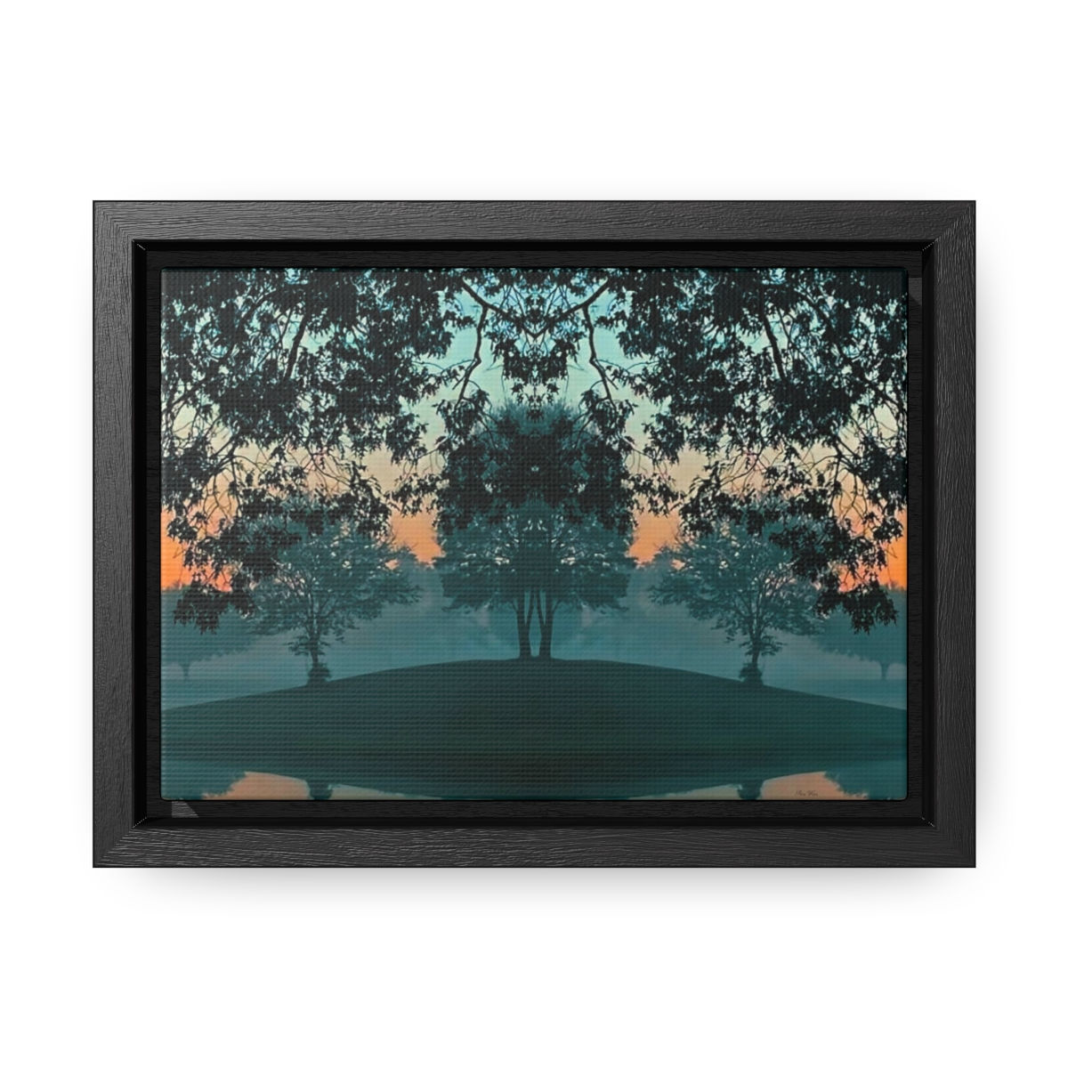 Teal Hill and Peach Sunset Gallery Canvas Wraps, Award Wining Photographer