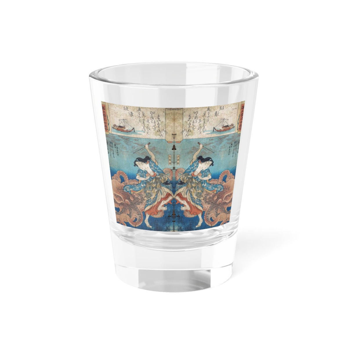 Japanese Octopus Warriors Shot Glass, 1.5oz