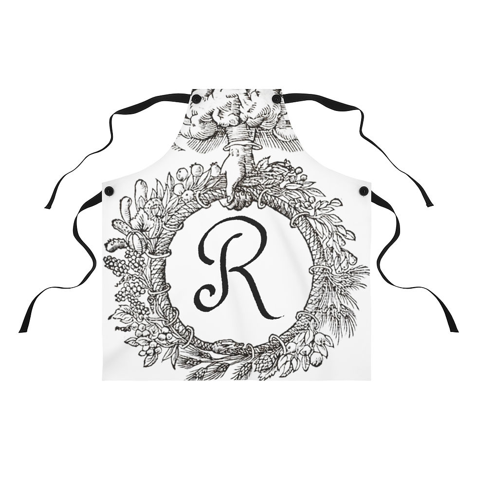 Thumbnail: Cloud Hand Wreath Monogram R Apron 