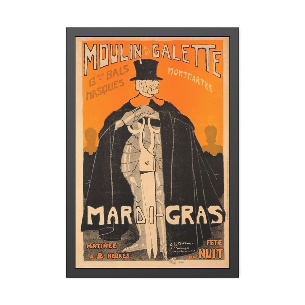 Thumbnail: Mardi Gras Moulin Rouge Antique Reproduction Framed Paper Poster ( 6 variants )