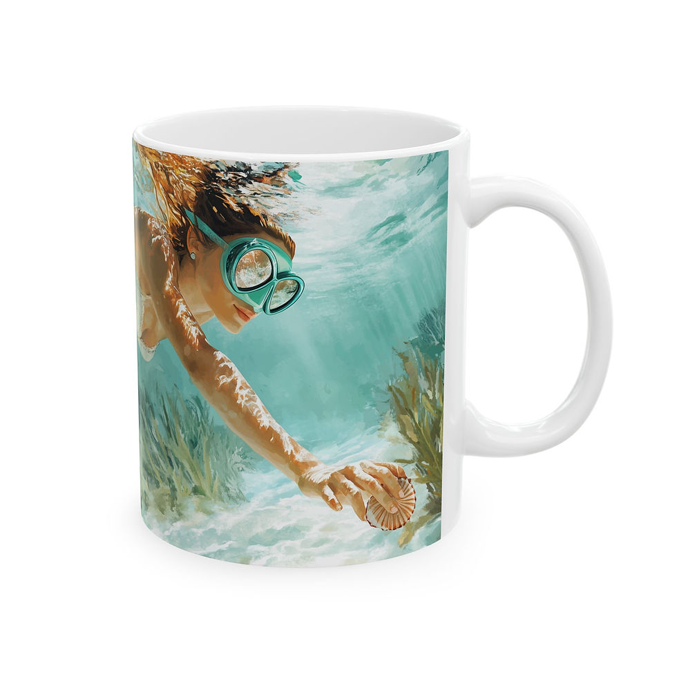 Thumbnail: Custom Underwater Art Ceramic Mug 