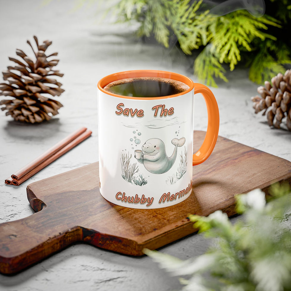 Thumbnail: Chubby Mermaids Ceramic Coffee Mug Custom Design