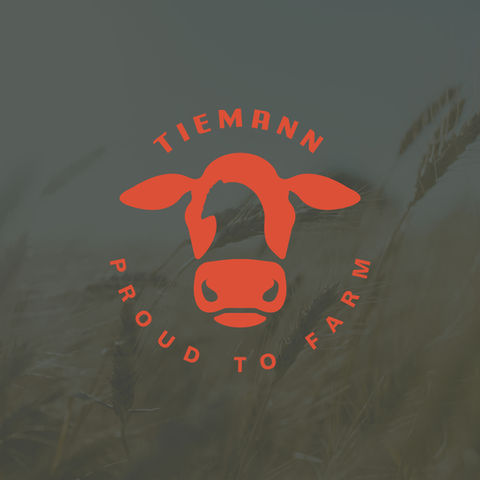 Logoabbildung vom Hof Tiemann. Kuh mit Henne als Zeichnung.