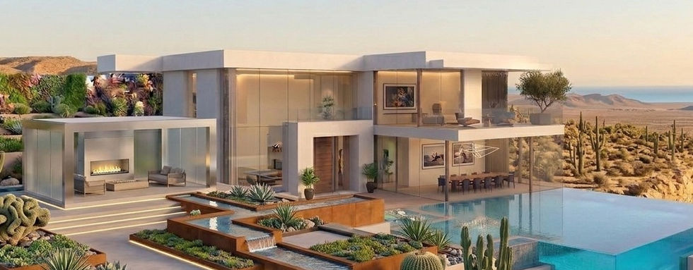 Modern luxury home with pool for wildfire recovery rebuild