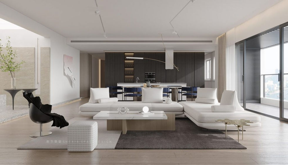 ADU_Modern white living room with elegant interior design