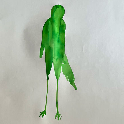Little green birdman. 2022. Acuarela_