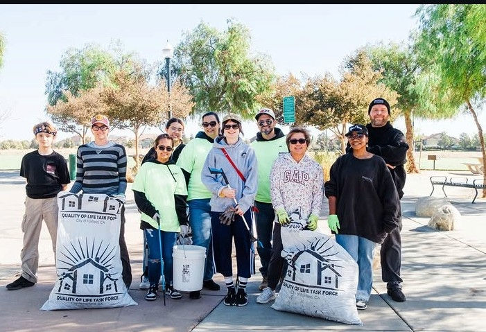 Group of volunteers at Gary Falati Park cleanup