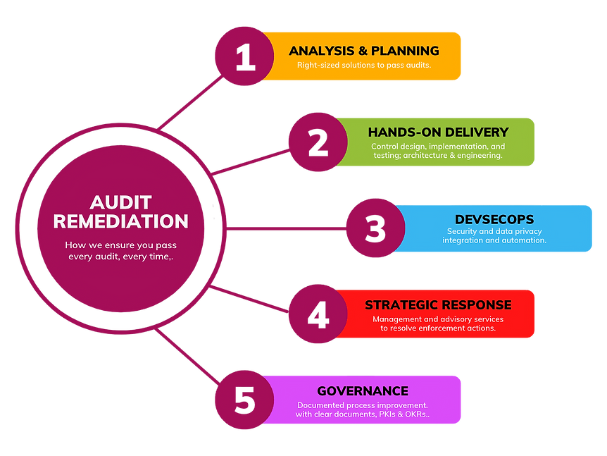 Diagram of CodeGnome's IT Audit Remediation Service Components