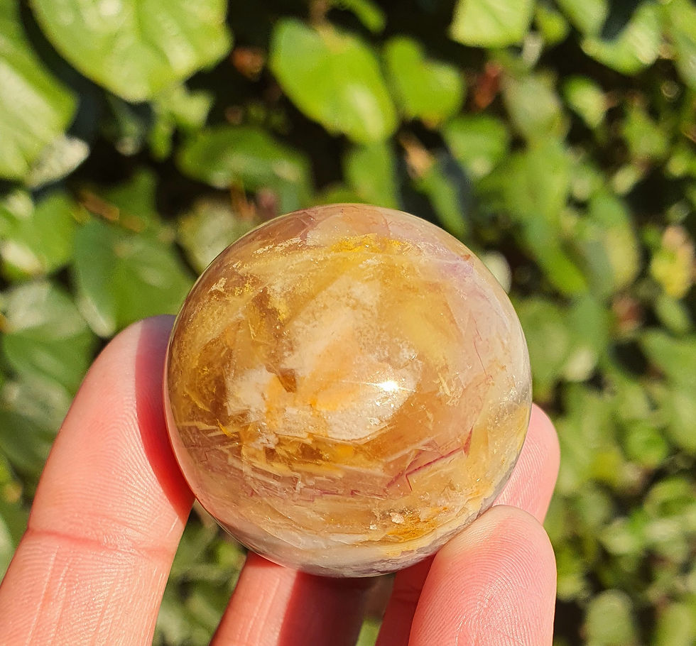 Thumbnail: Premium Yellow & Purple Rainbow Fluorite Crystal Sphere - 95g