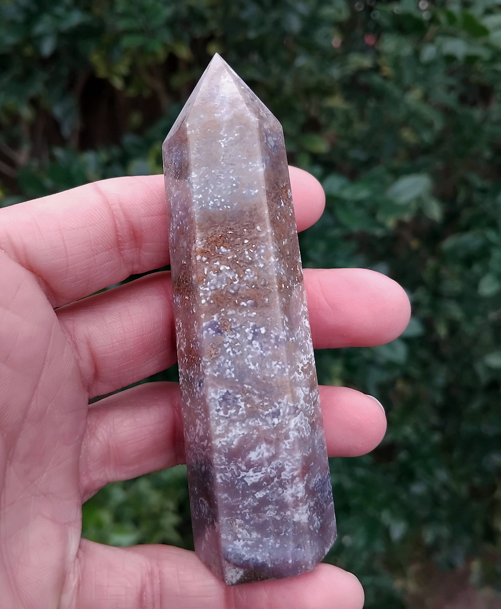 Thumbnail: Purple Ocean Jasper Tower held in hand