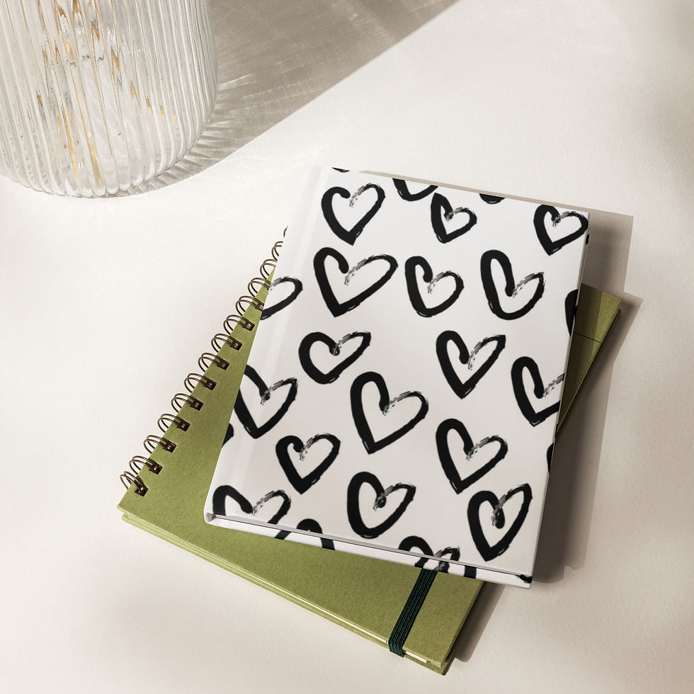 Black Hearts Hardcover Journal Matte