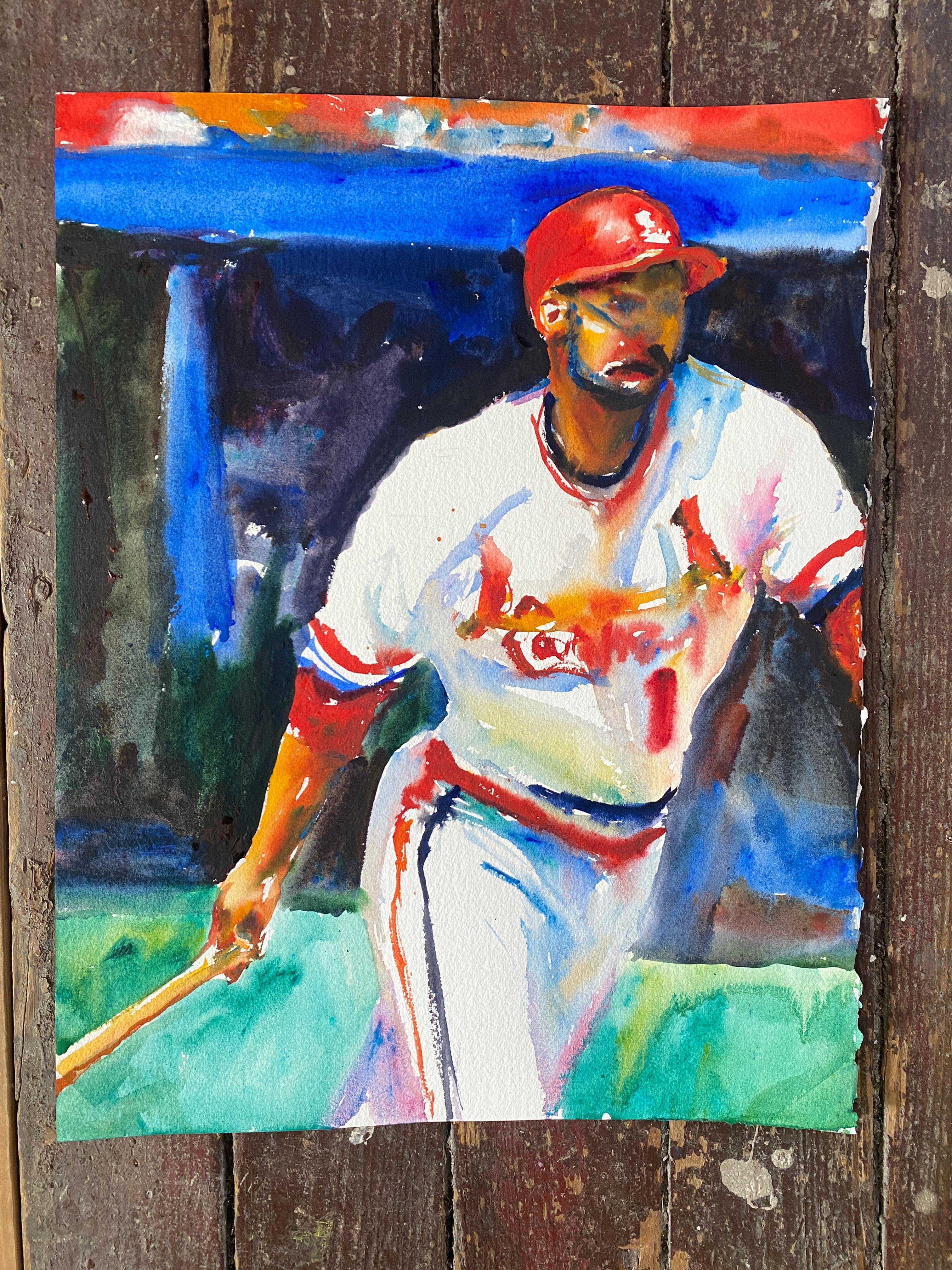 Ozzie Smith Watercolor