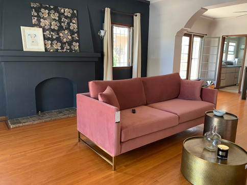 Couch is unpacked and placed