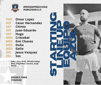 Starting line up EQUIPO AZUL