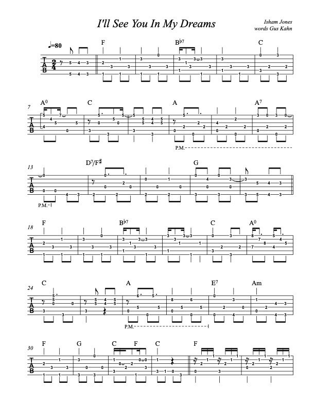 I'll See You In My Dreams-Tab