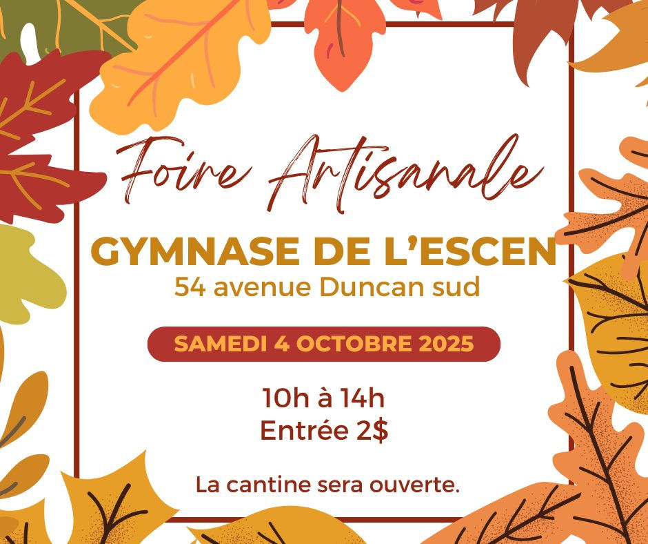 ESCEN Craft Fair: Sat Oct 4th