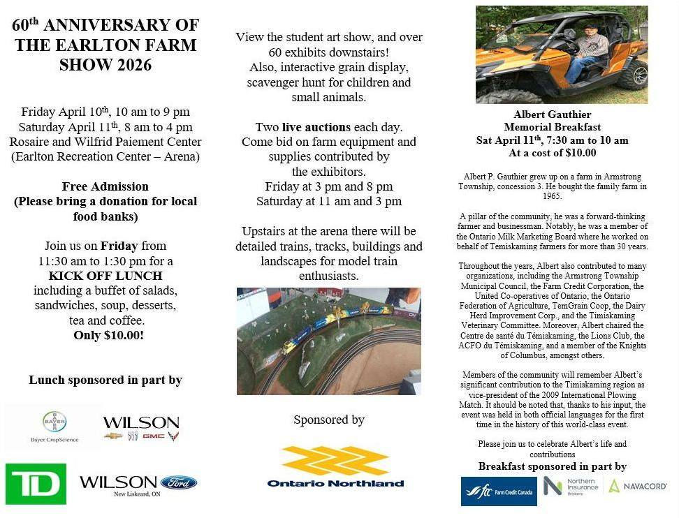 Earlton Farm Show: April 10-11
