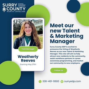 Surry EDP Hires New Talent and Marketing Manager 