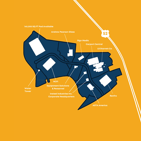 Map of westwood industrial park, close to highway 52