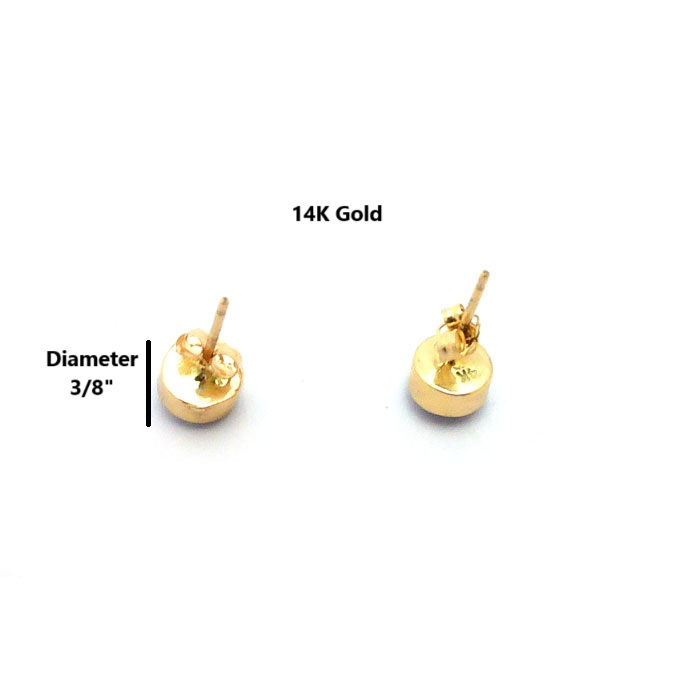 Thumbnail: 14K Gold Lapis Lazuli Stud Earrings #GLA339