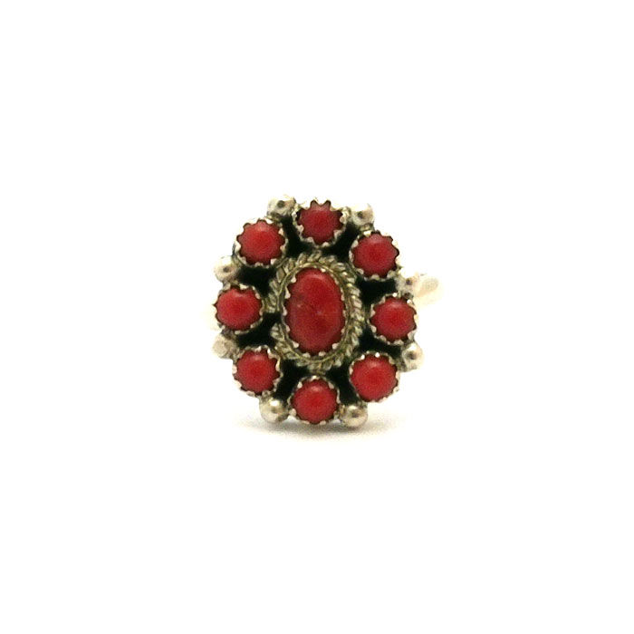 Thumbnail: Red Coral Cluster Ring #CRE317