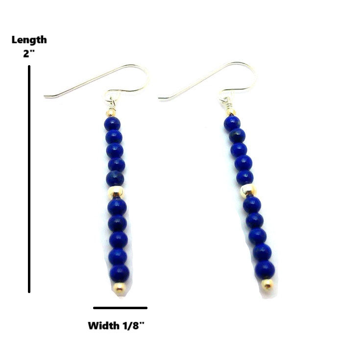 Thumbnail: Lapis Lazuli Beaded Earrings #ARI288