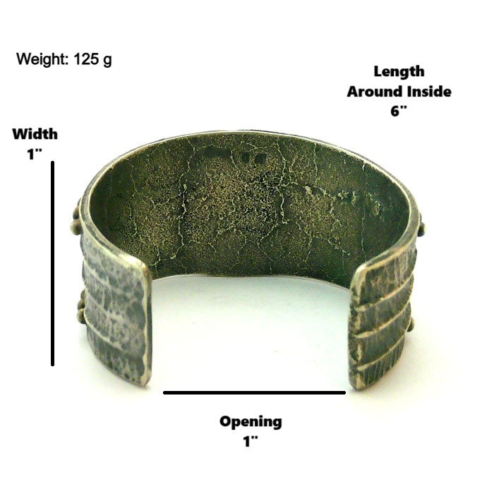 Thumbnail: White Buffalo Turquoise Tufa Cast Navajo Cuff #WDT883