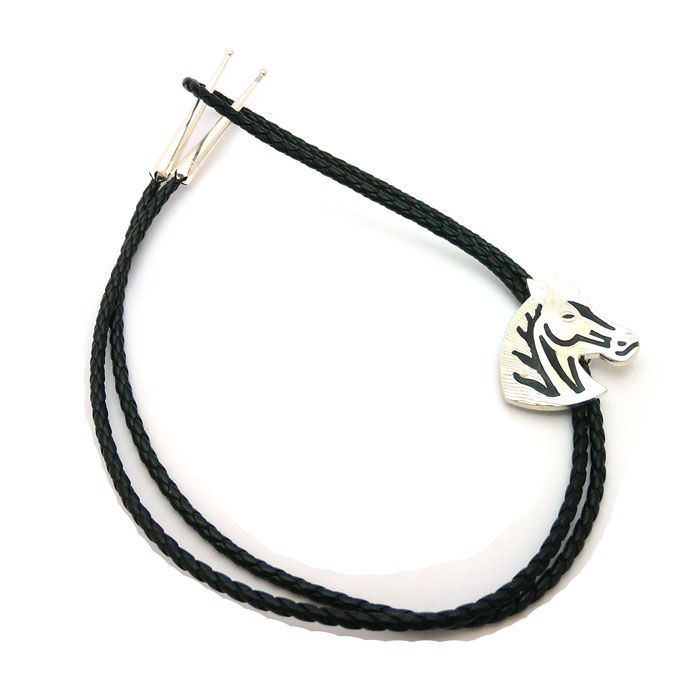 Navajo Sterling Silver Horse Bolo Tie #ALH631