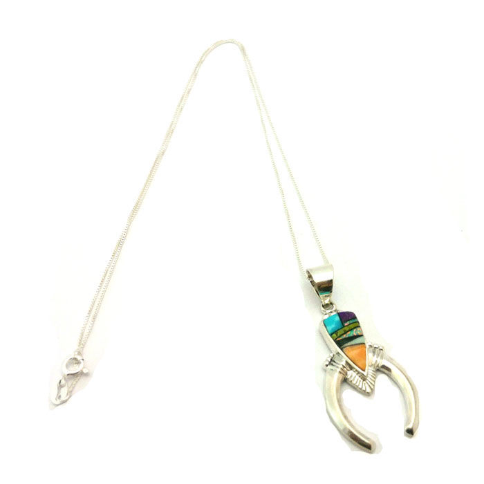 Navajo Inlay Naja Pendant Necklace #NAJ357