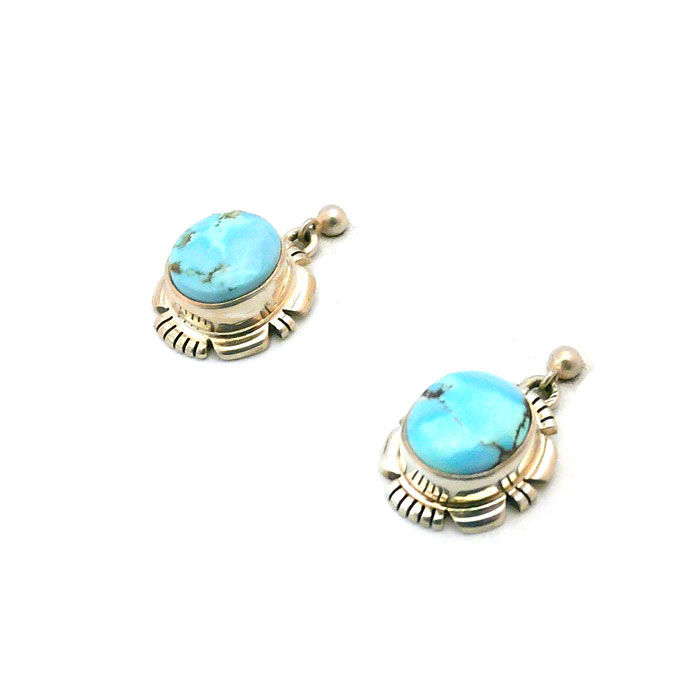 Thumbnail: Golden Hills Turquoise Navajo Earrings #GHE915
