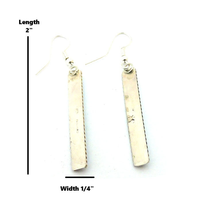 Thumbnail: Zuni Petit Point Dangle Bar Earrings #BPP239