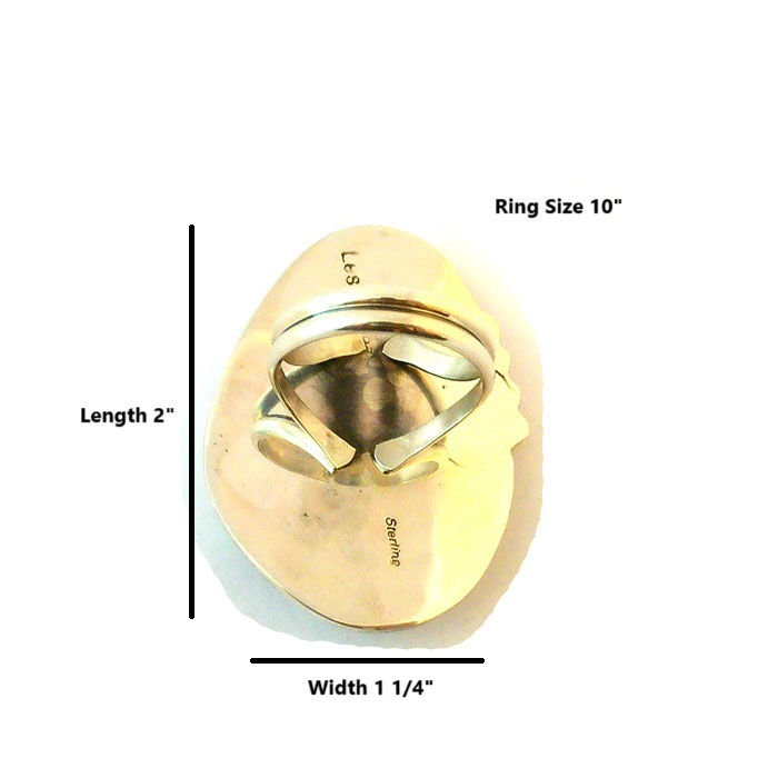Thumbnail: Lone Mountain Turquoise Ring By Leslie Nez #LNM103
