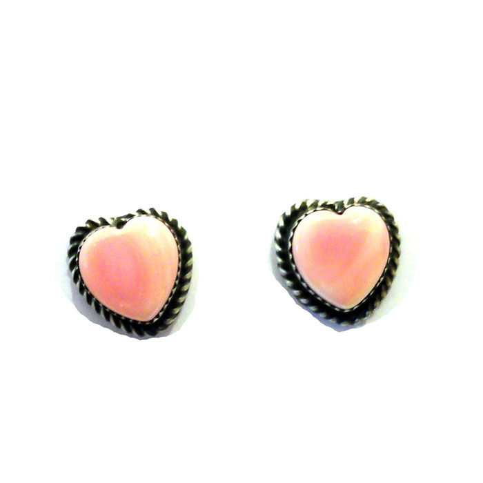 Pink Conch Heart Earrings by Judith Dixon #JDP244