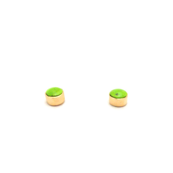 Thumbnail: 14K Gold Gaspeite Stud Earrings #GGA340