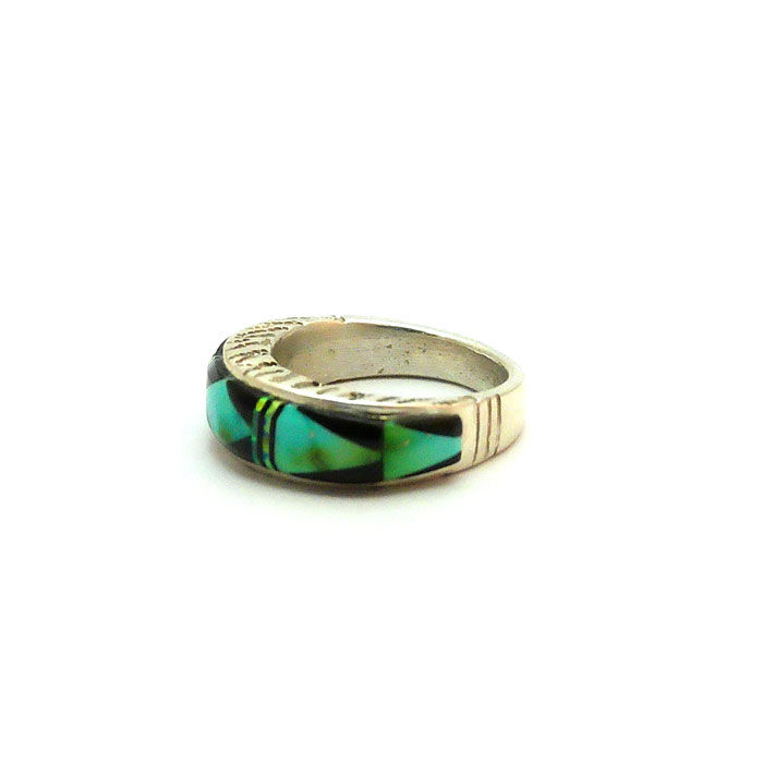 Thumbnail: Sonoran Turquoise & Black Jet Inlay Ring #SNR333