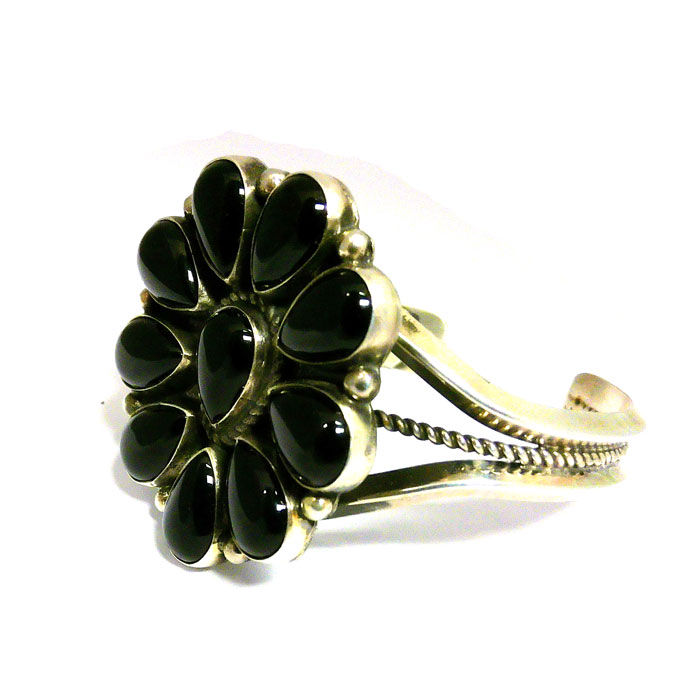 Thumbnail: Black Jet Navajo Cluster Cuff #OCC334