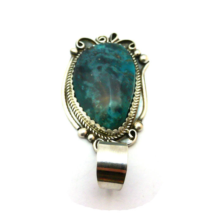 Thumbnail: Kingman Turquoise Navajo Pendant #LES140