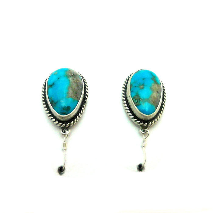 Thumbnail: Tear Drop Turquoise Earrings #PSK298