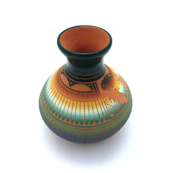 Thumbnail: Hilda Whitegoat Butterfly Vase #HWF010