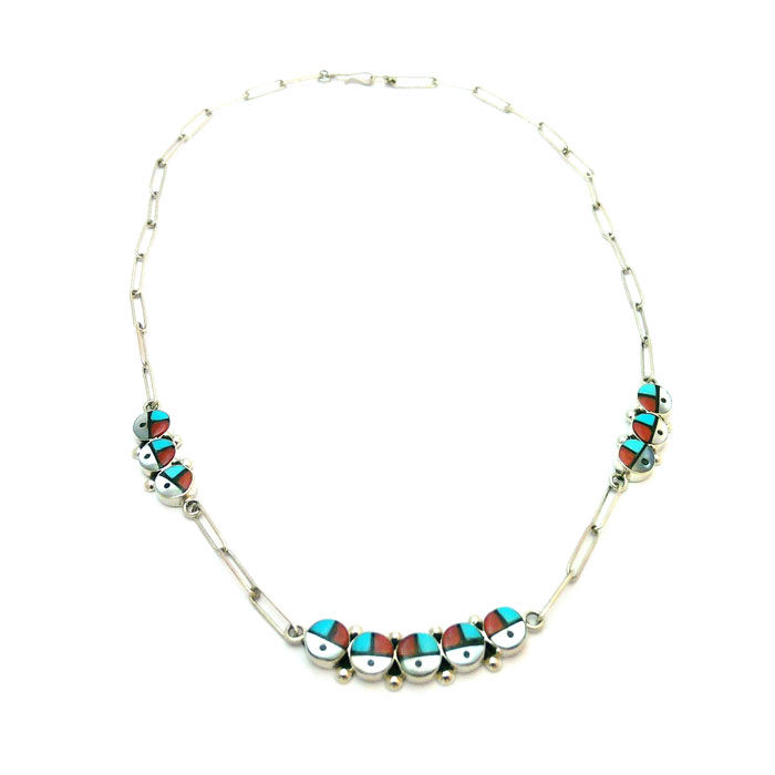 Thumbnail: Zuni Sun Face Necklace Set #SFA191