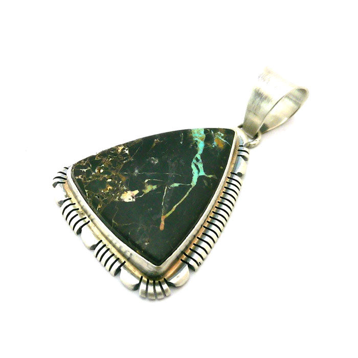 Thumbnail: Black Jack Turquoise Navajo Pendant #SFT603