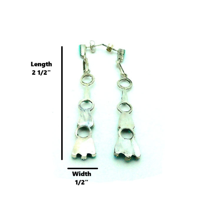 Thumbnail: Long Turquoise Zuni Earrings #ZNE823
