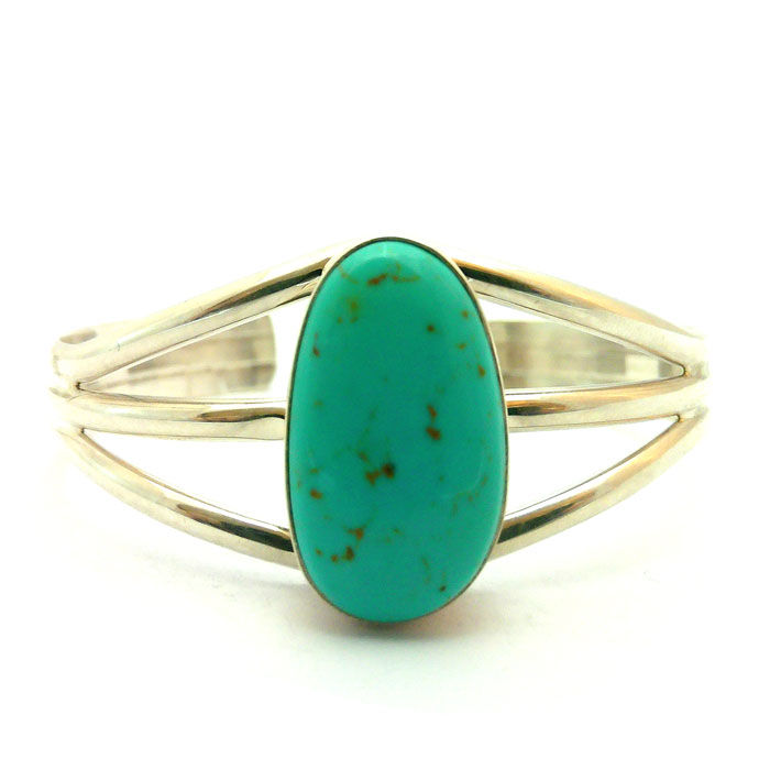 Thumbnail: Kingman Turquoise Navajo Cuff #KIN327
