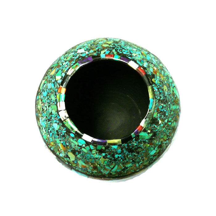 Thumbnail: Santo Domingo Pueblo Inlay Turquoise Vase #CKS706