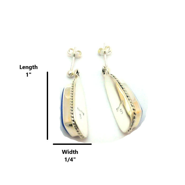 Thumbnail: Elegant Navajo Lapis Lazuli Earrings #ELZ447