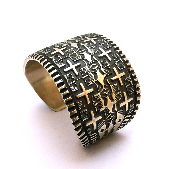 Thumbnail: Elvira Bill Sterling Silver Stamped Cuff #EBC952